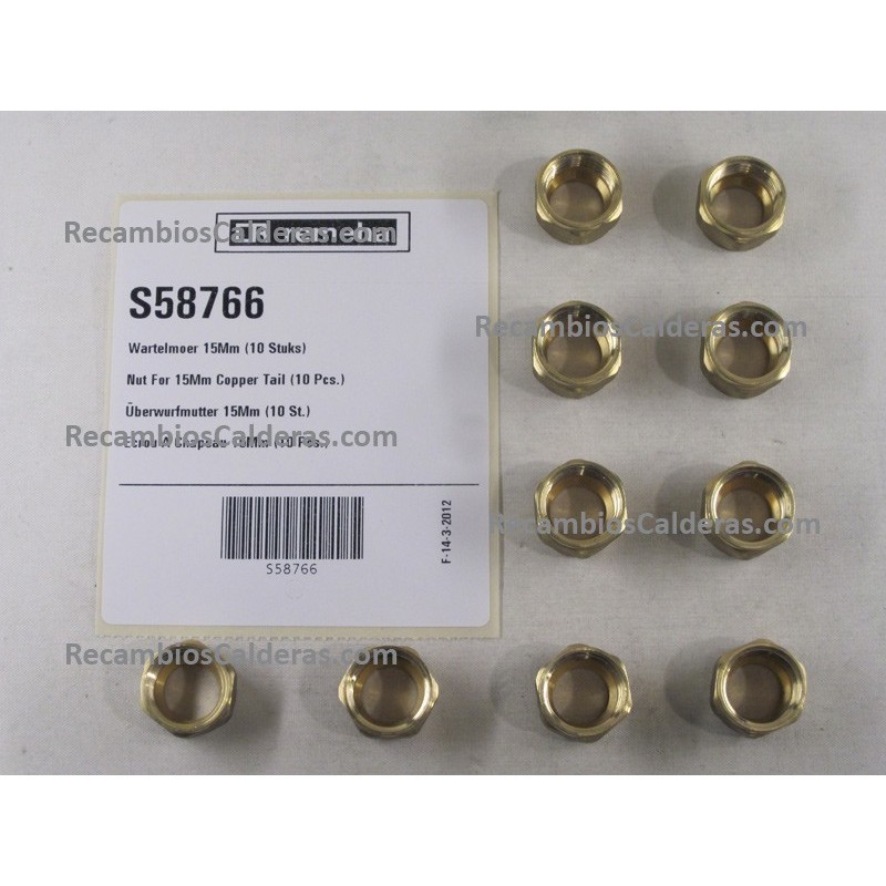 Nut For 15Mm Copper Tail (10 Pcs.)