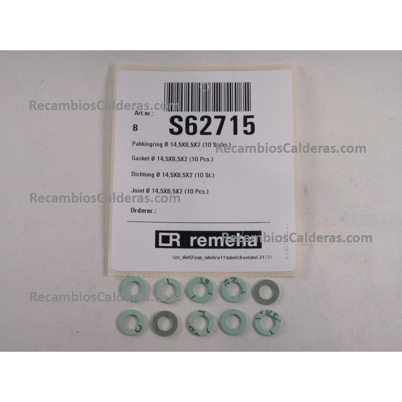 Gasket Ø 14,5X8,5X2 (10 Pcs.)