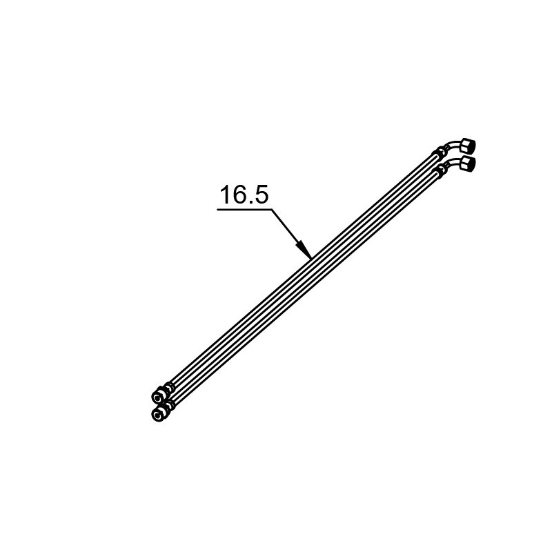 Latiguillos quemador tubo flex l mf3/8"-1/4"